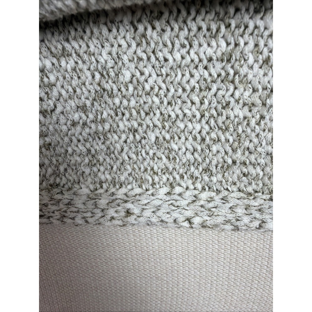 LOFT Outlet Knit Pullover Top Sweater Size L Gray Ivory 3/4 Career Cotton Blend - Picture 10 of 16